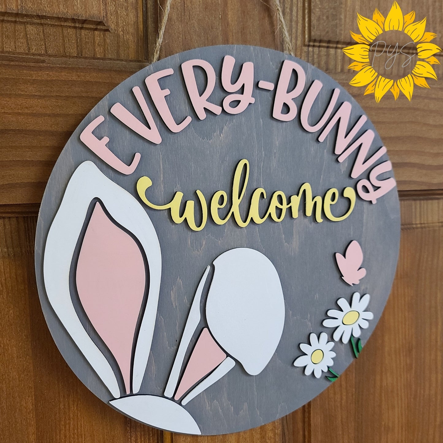 🐰🌼 Every-Bunny Welcomes – Bunny Door Sign 🌼🐰