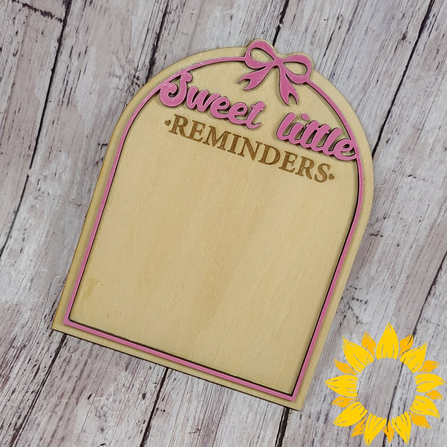 Sweet Little Reminders Wooden Sticky Note Holder | Cute Desk & Home Organizer