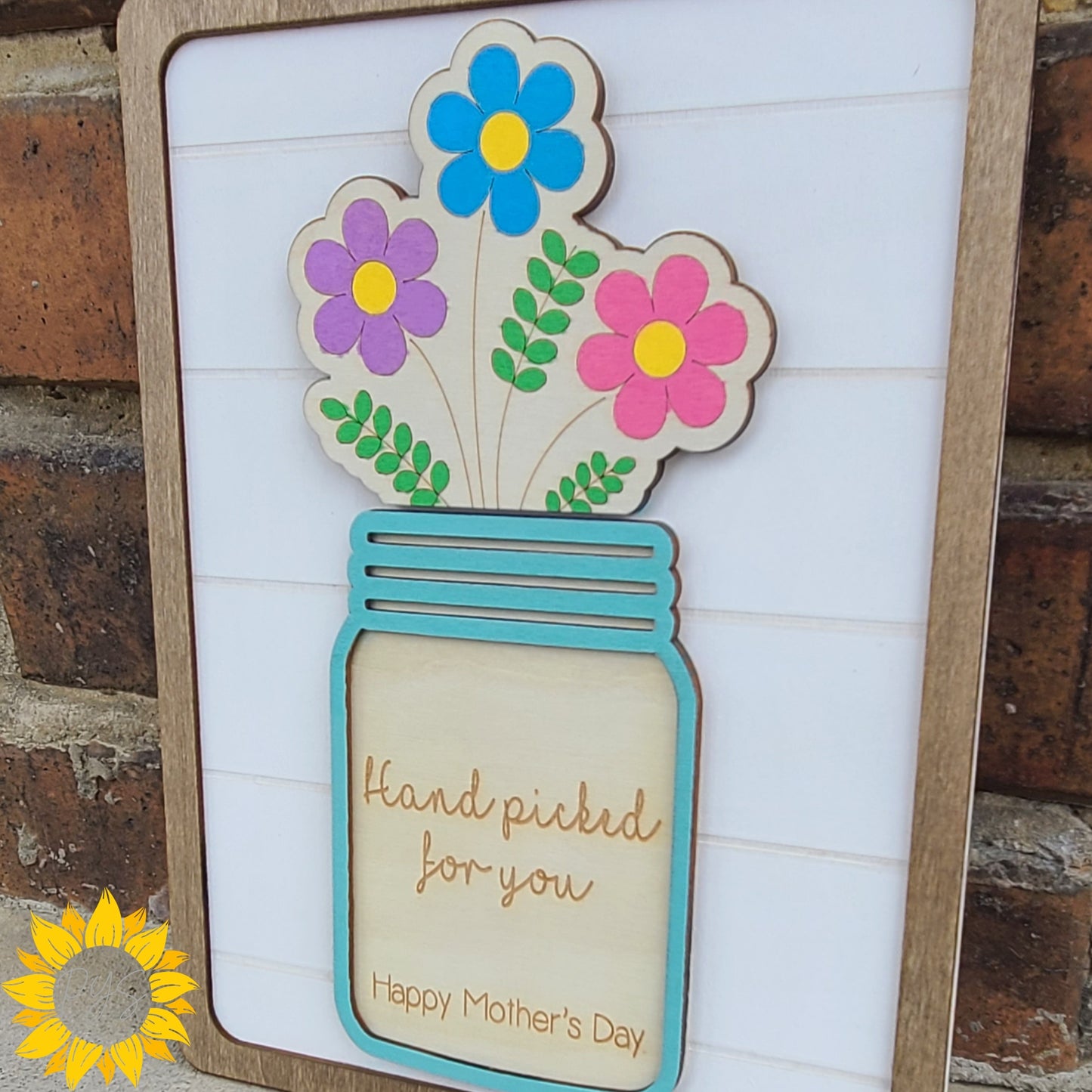 Handpicked for You Mother’s Day Sign 🌸 Paintable or Fingerprint Flower Craft