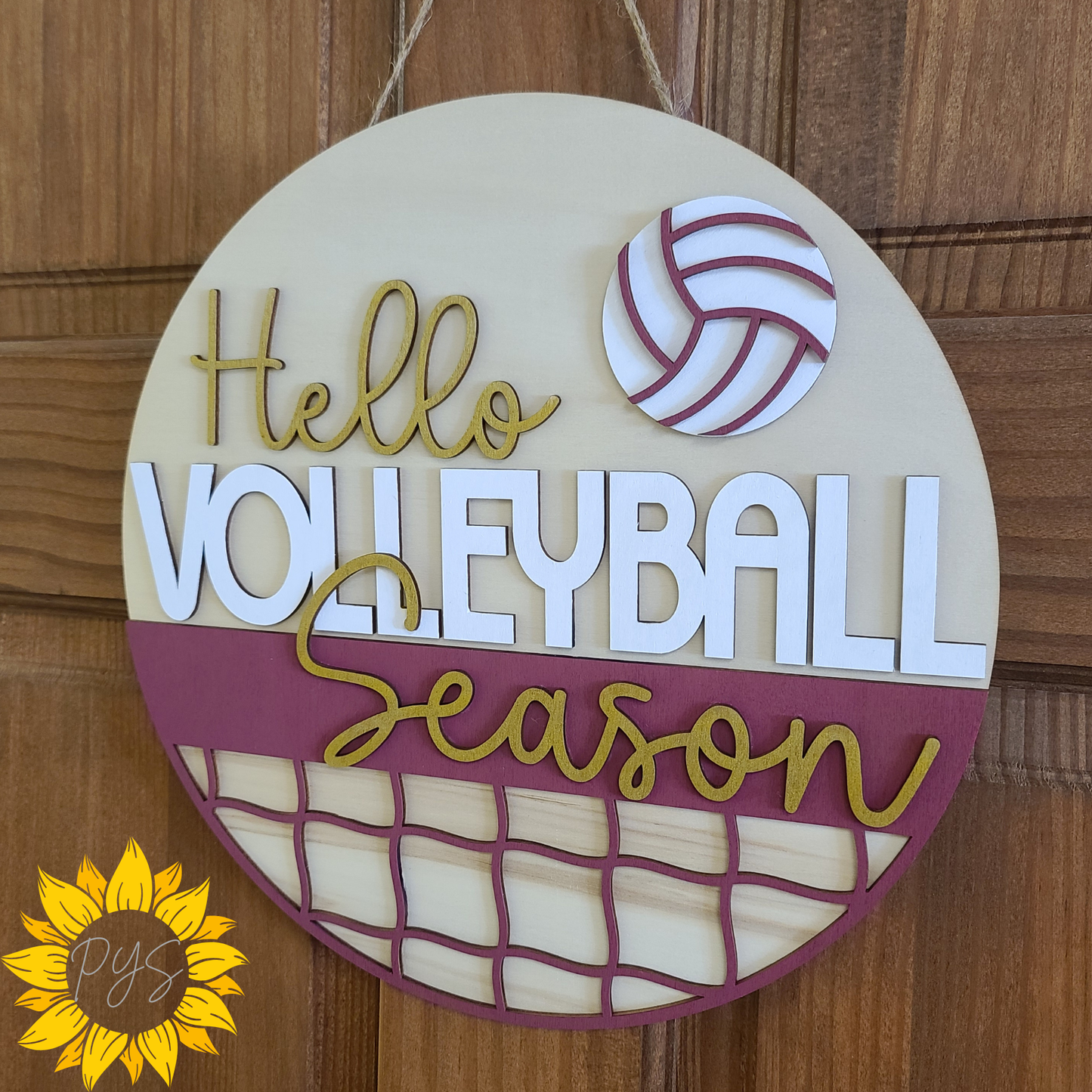 Hello Volleyball Season Door Sign 🏐 | Volleyball Door Hanger | Custom School Colors Sports Décor