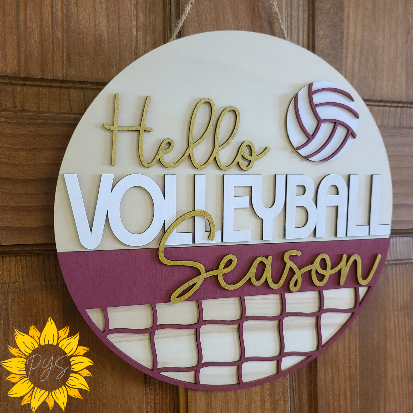 Hello Volleyball Season Door Sign 🏐 | Volleyball Door Hanger | Custom School Colors Sports Décor