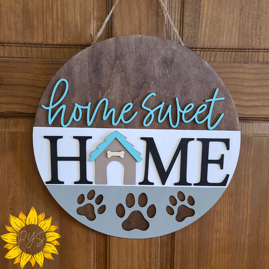 Home Sweet Home Pet Door Sign 🐾 | Dog Lover Door Hanger | Farmhouse Pet Décor