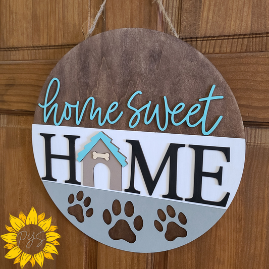 Home Sweet Home Pet Door Sign 🐾 | Dog Lover Door Hanger | Farmhouse Pet Décor
