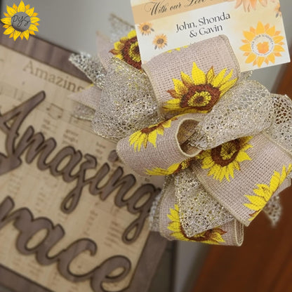 Amazing Grace Wall Art – With (optional) Sunflower Sympathy Bow