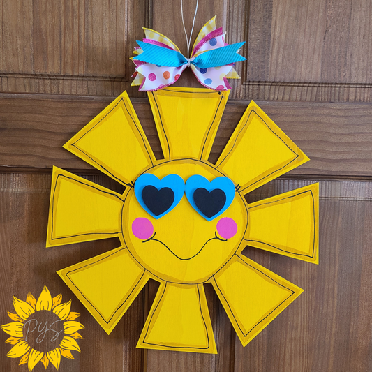 Happy Sunshine Door Hanger ☀️ | Summer Sun Door Sign | Whimsical Front Door Decor