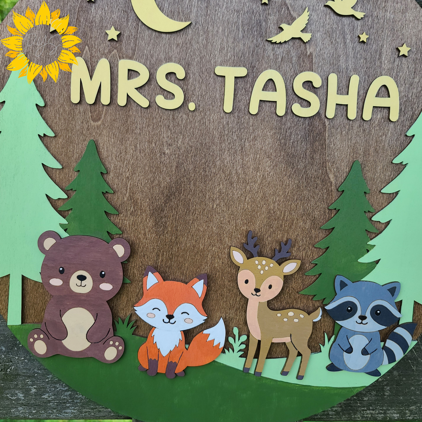 Personalized Woodland Classroom Door Sign 🌲 | Custom Teacher Name Sign | Forest Animal Classroom Decor