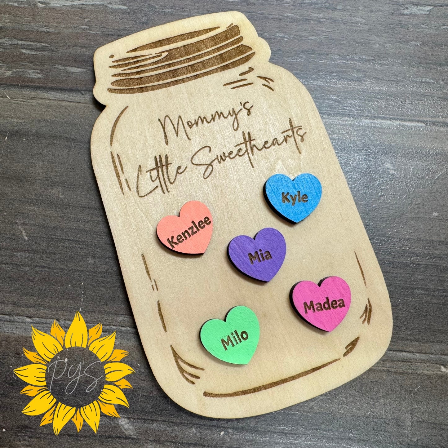 Personalized “Little Sweethearts” Mason Jar Magnet 💕 Custom Name Gift-Hand Painted