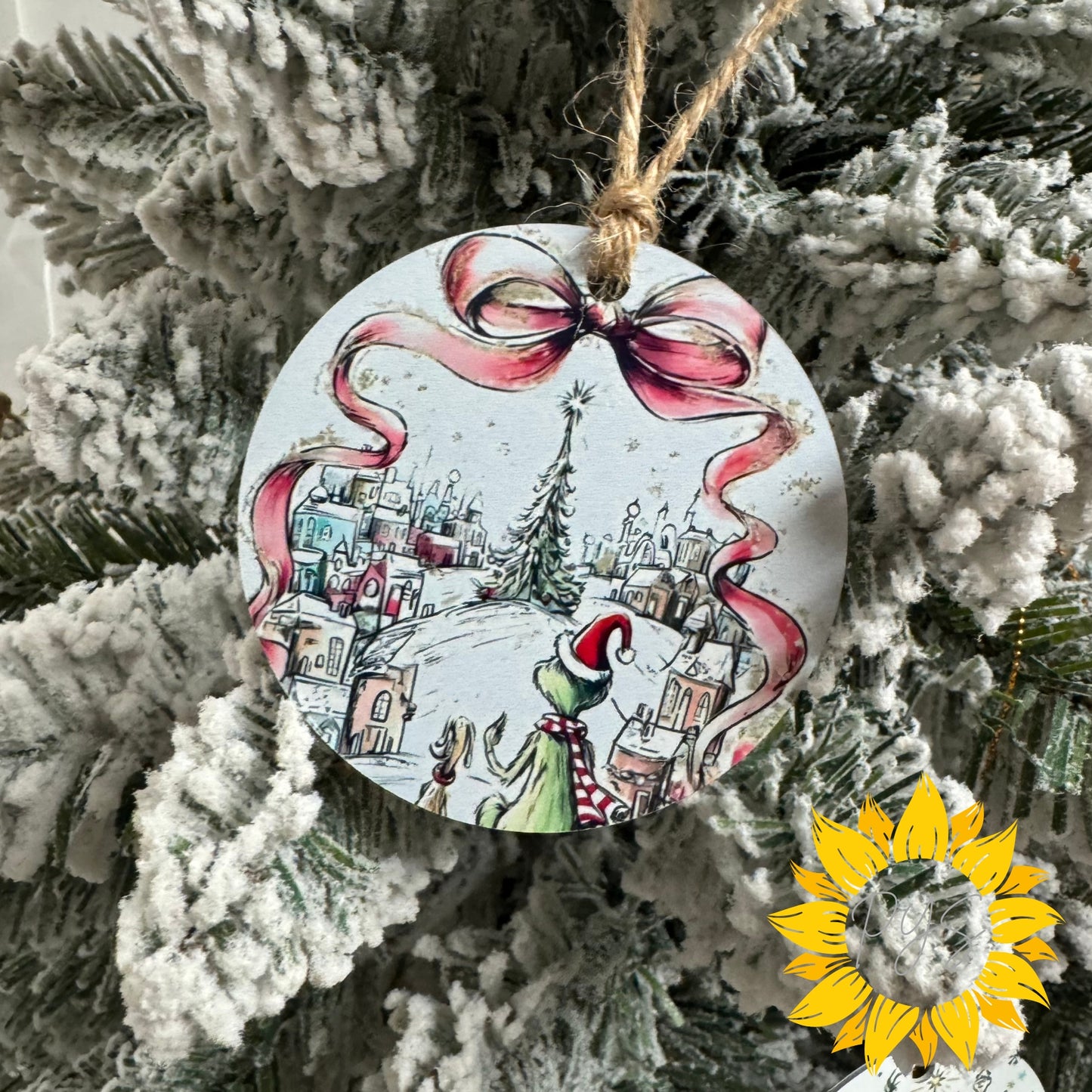 Whimsy 2.75” Double-Sided Metal Grinch Ornament Set – 4 PLAYFUL DESIGNS TO CHOOSE FROM