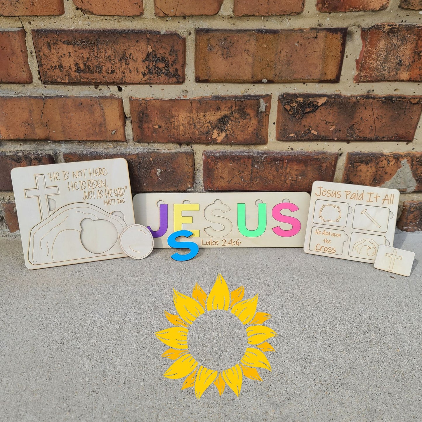 Easter Puzzle Set ✝️ He Is Risen | Jesus Paid It All | Scripture Puzzle Set (3-Piece Set)