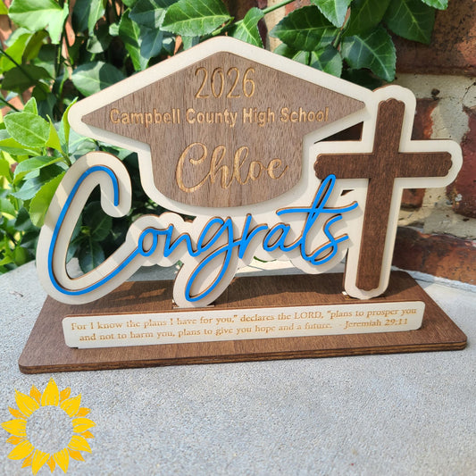 Personalized Graduation Plaque 🎓 | Custom Name, School & Year | Congrats Graduate Keepsake