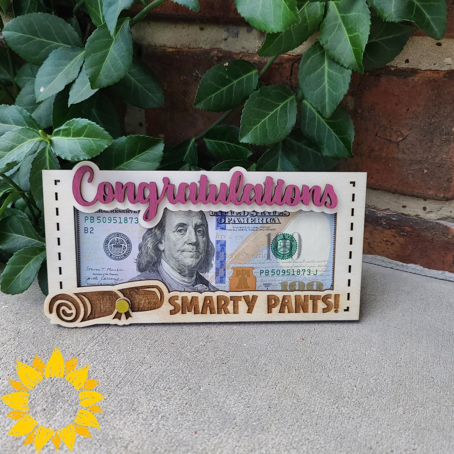 Graduation Money Holder 🎓 | Congrats Smarty Pants Gift | Custom School Colors | Graduation Cash Gift