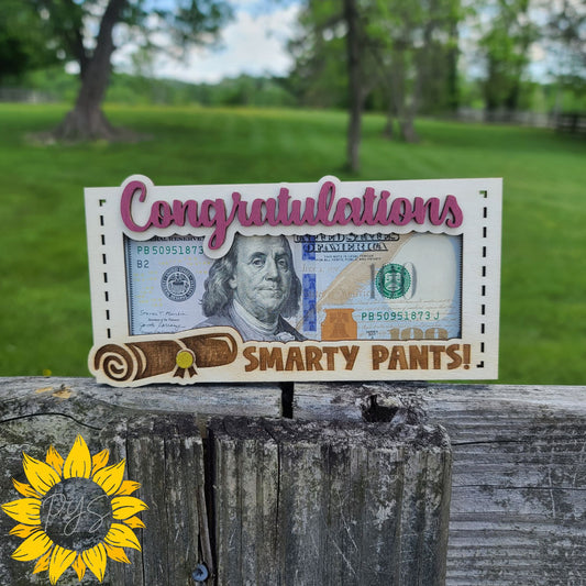 Graduation Money Holder 🎓 | Congrats Smarty Pants Gift | Custom School Colors | Graduation Cash Gift