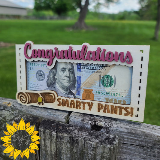 Graduation Money Holder 🎓 | Congrats Smarty Pants Gift | Custom School Colors | Graduation Cash Gift