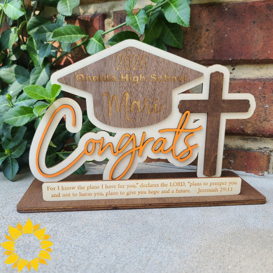 Personalized Graduation Plaque 🎓 | Custom Name, School & Year | Congrats Graduate Keepsake