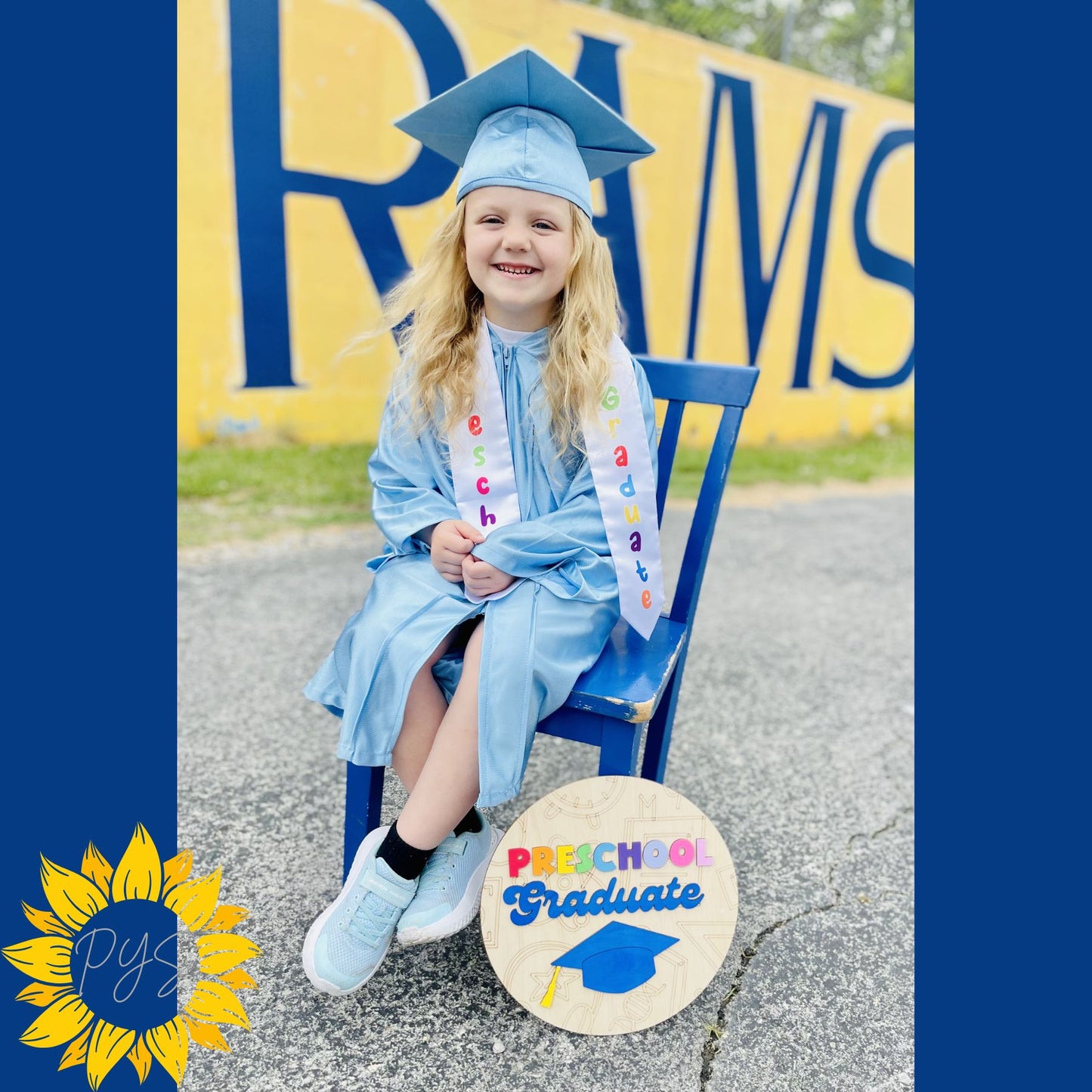Preschool Graduate Sign 🎓 | Custom School Colors | Graduation Door Hanger | Kids Graduation Decor