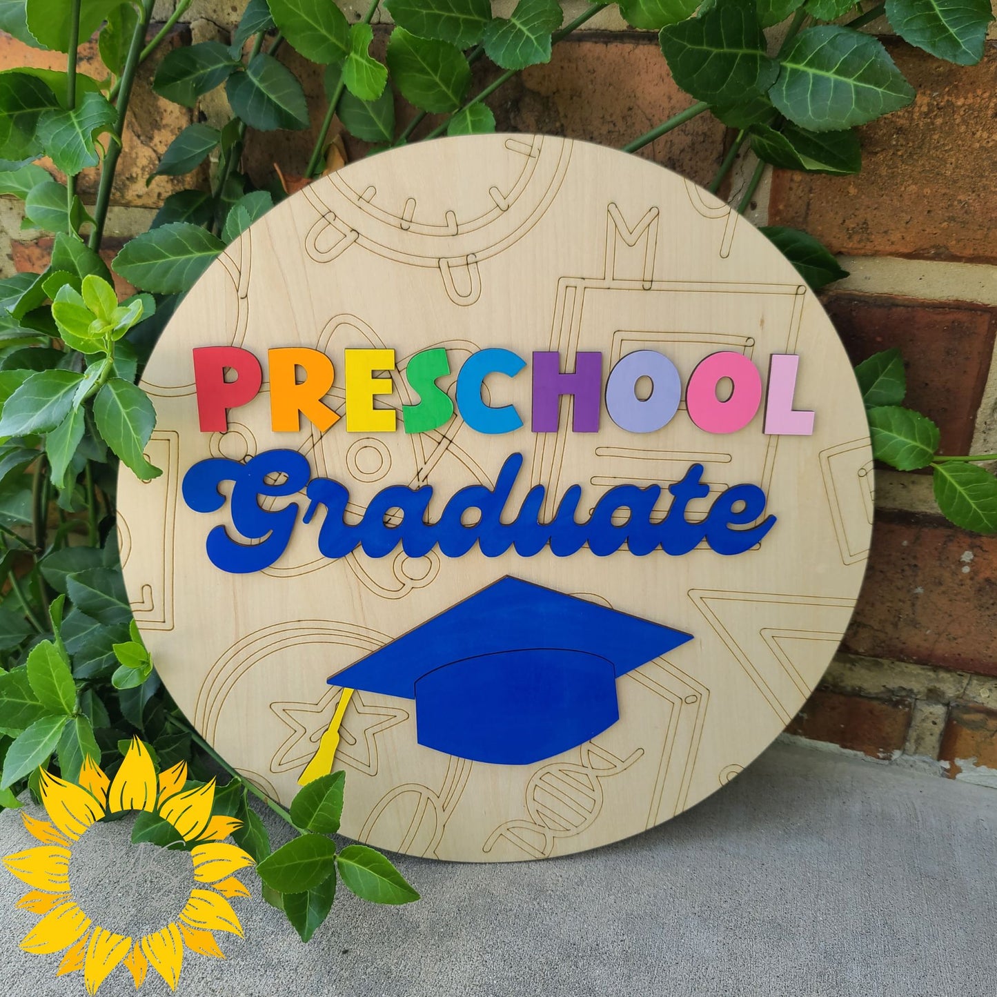 Preschool Graduate Sign 🎓 | Custom School Colors | Graduation Door Hanger | Kids Graduation Decor