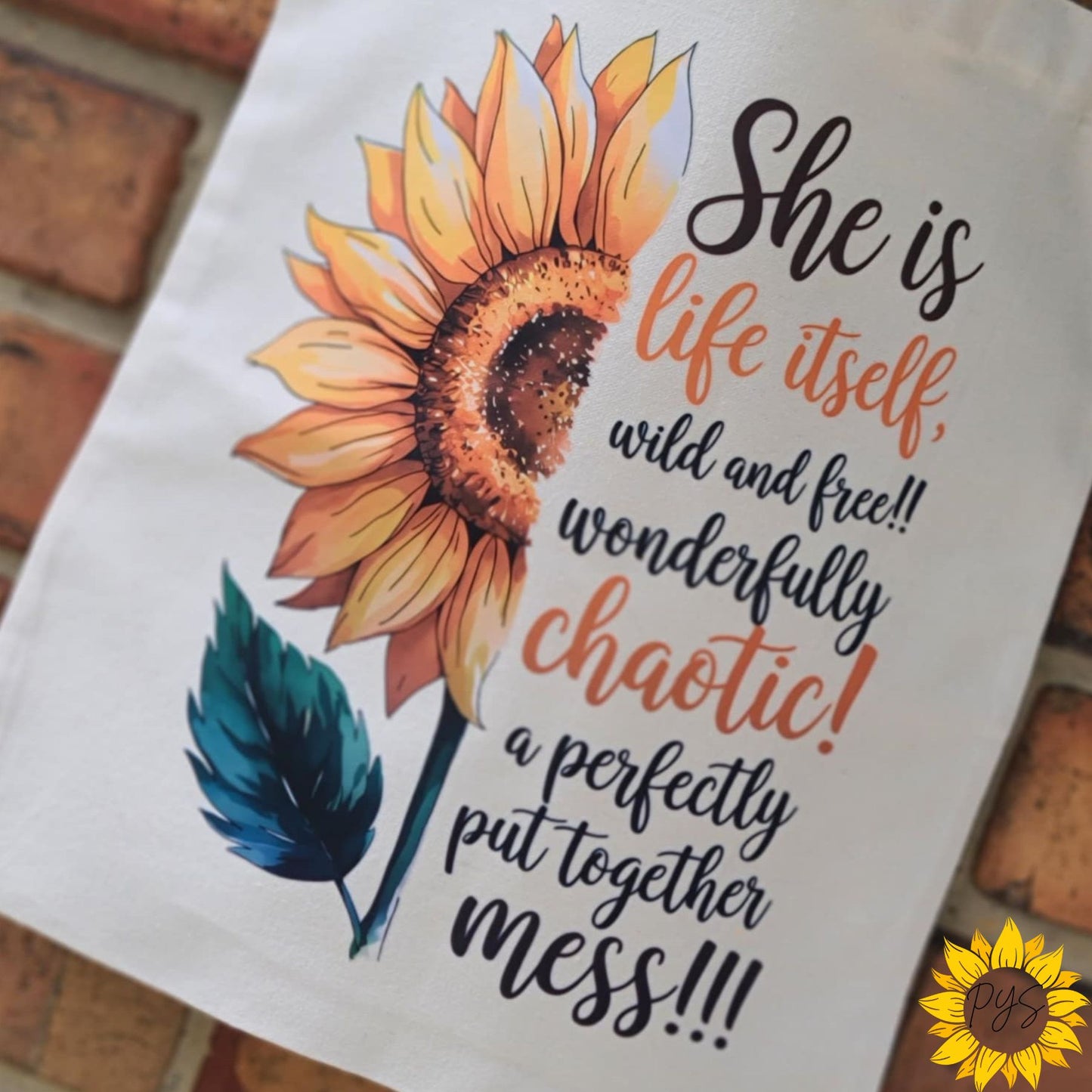 Sunflower Inspirational Canvas Tote Bag